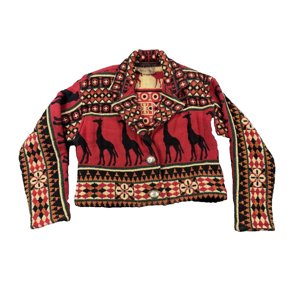 Vintage Painted Pony Jacket Womens Medium Southwestern Llama USA 90s
